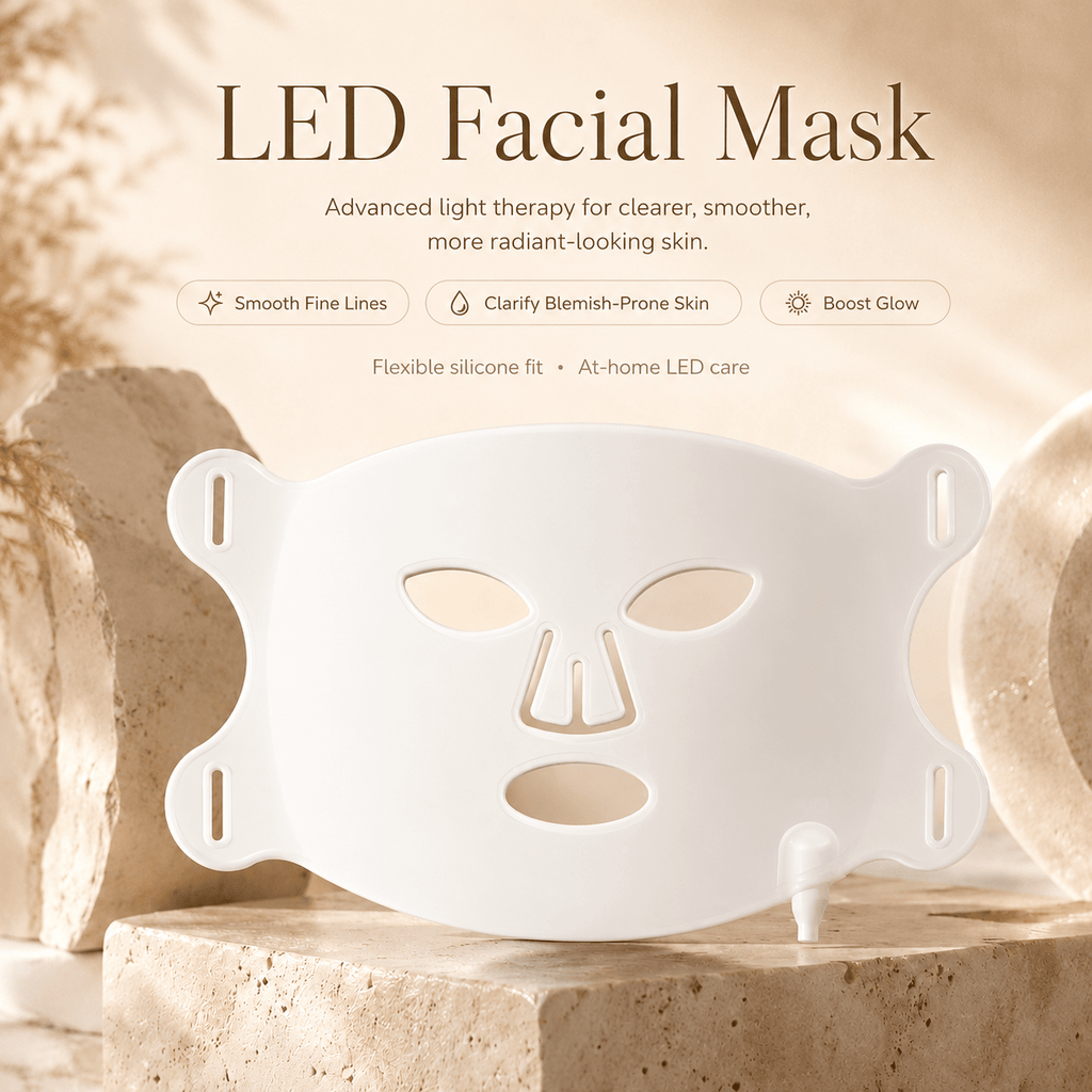 LED Facial Mask – 4-Light Therapy Skincare Device - Olyvi Beauty