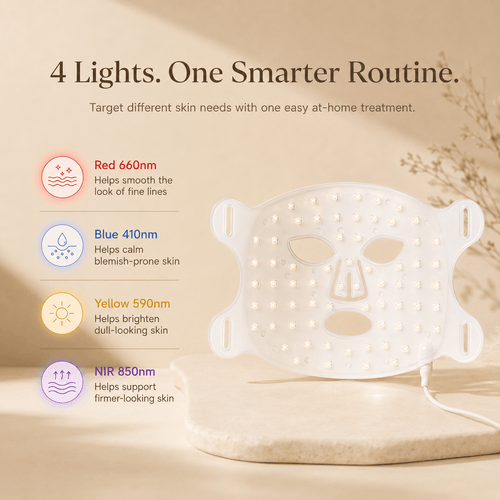 LED Facial Mask – 4-Light Therapy Skincare Device - Olyvi Beauty