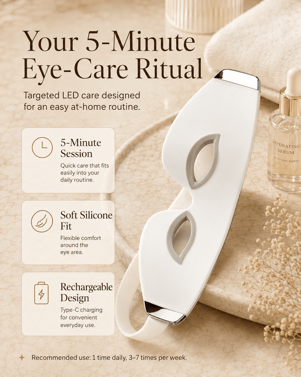 LED Therapy Eye Mask with 3 Light Modes & AI Voice Control - Olyvi Beauty