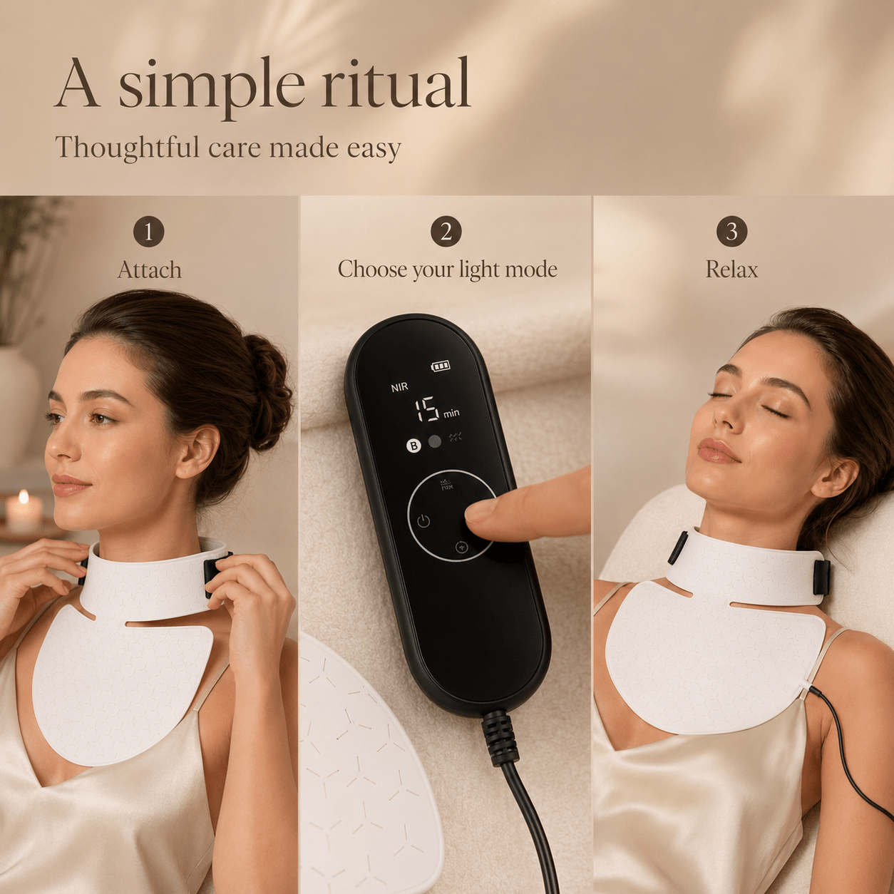 Olyvi LED Neck & Décolleté Light Therapy Mask - Olyvi Beauty