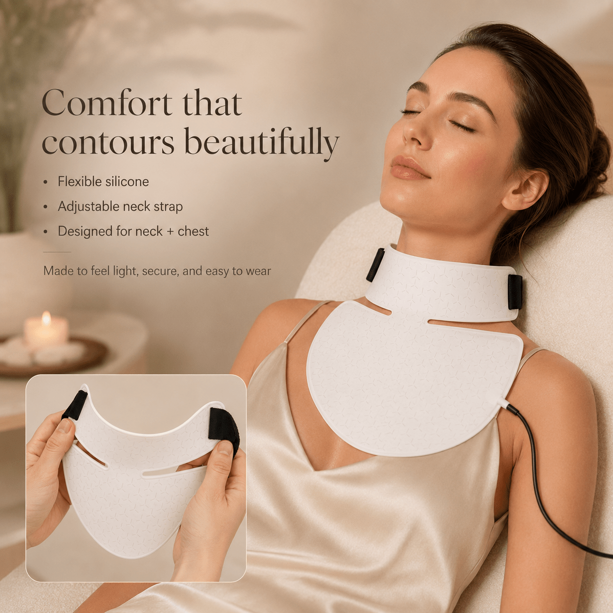 Olyvi LED Neck & Décolleté Light Therapy Mask - Olyvi Beauty