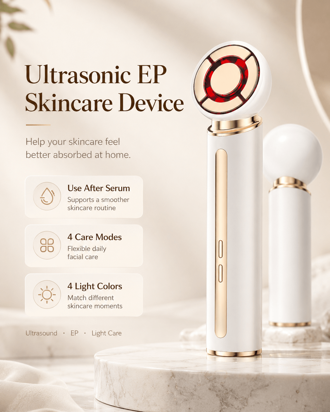 Olyvi Ultrasonic EP Facial Infusion & Toning Device - Olyvi Beauty