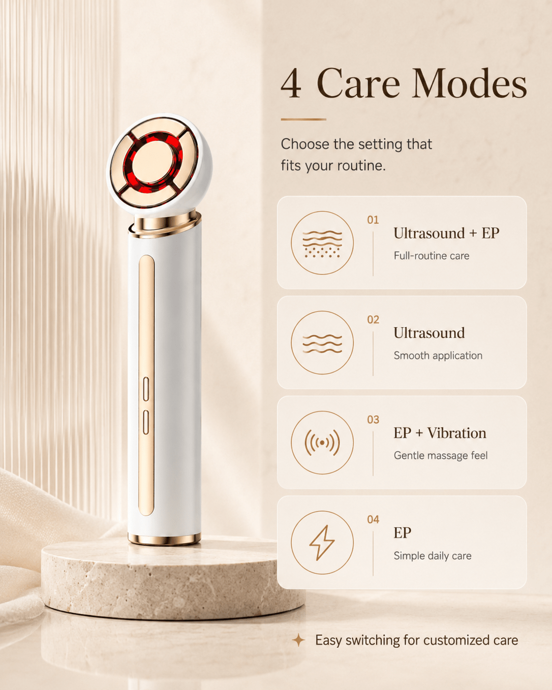 Olyvi Ultrasonic EP Facial Infusion & Toning Device - Olyvi Beauty