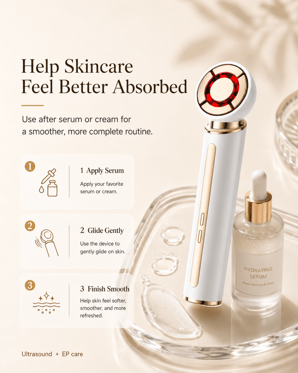 Olyvi Ultrasonic EP Facial Infusion & Toning Device - Olyvi Beauty